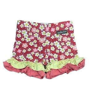Matilda Jane Red/Green Floral Ruffled Short Size 2 Toddler‎